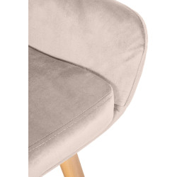 Tabouret de bar Grant en velours crème