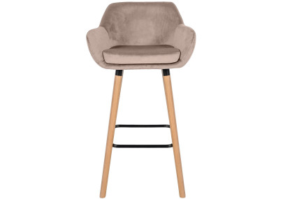 Tabouret de bar Grant en velours gris clair