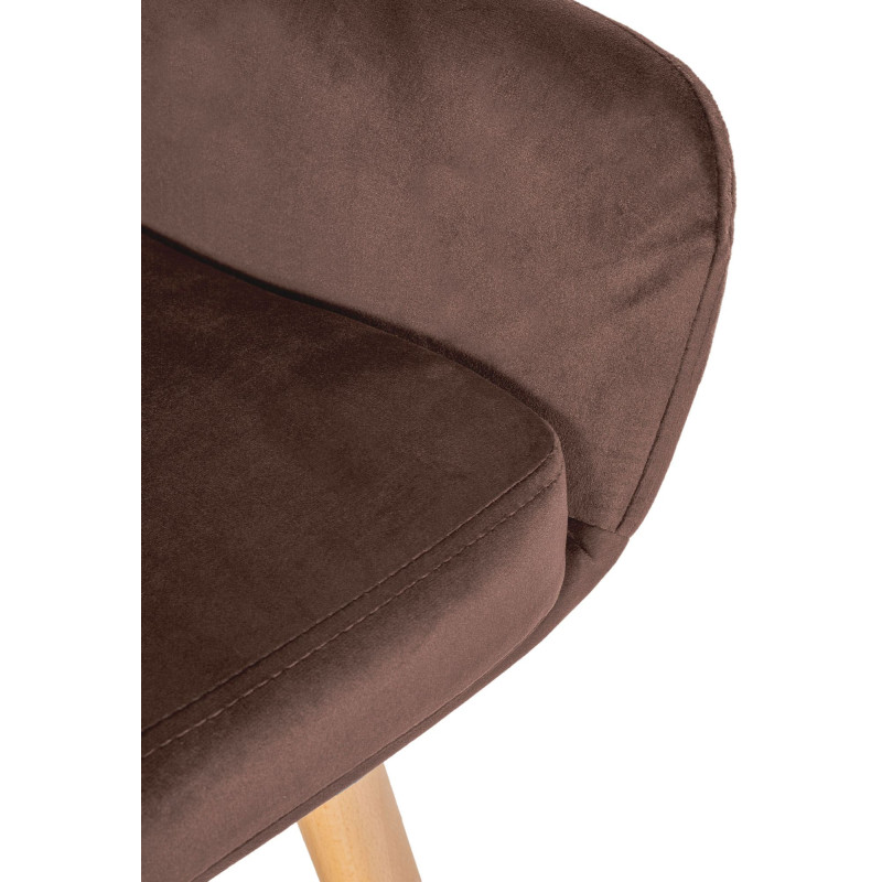 Tabouret de bar Grant en velours, café