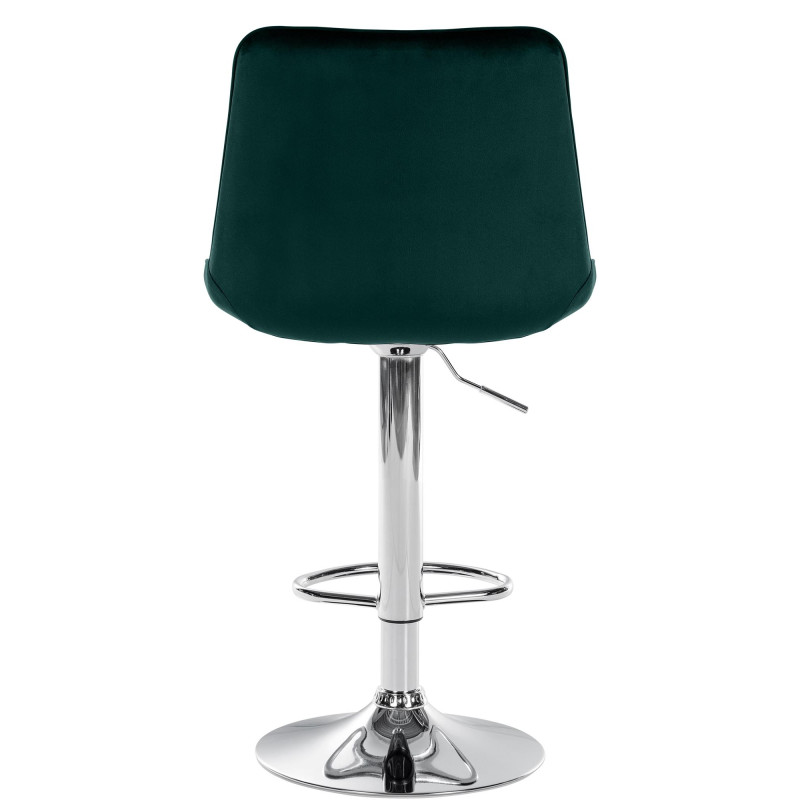 Ensemble de 2 tabourets de bar Toni en velours chromé vert