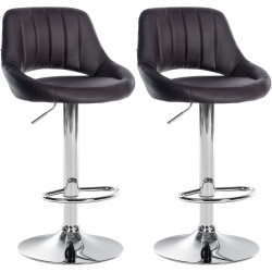 Set di 2 sgabelli da bar Milet, similpelle, marrone