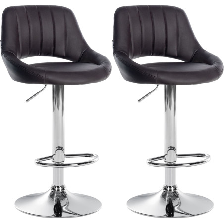 Set di 2 sgabelli da bar Milet, similpelle, marrone