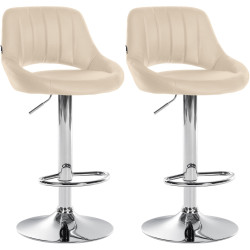Ensemble de 2 tabourets de bar Milet, similicuir C crème
