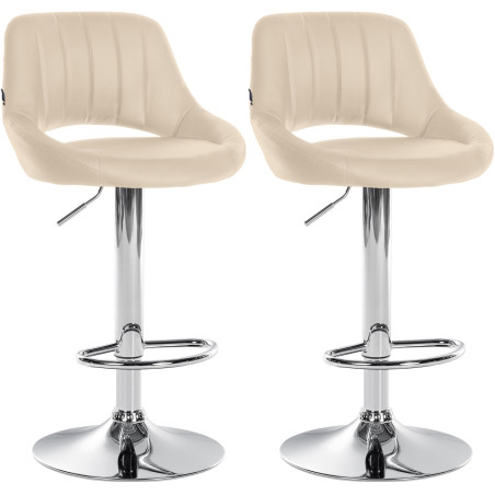 Set di 2 sgabelli da bar Milet in similpelle, crema
