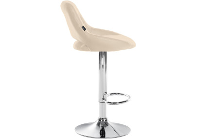 Juego de 2 taburetes de bar Milet en piel sintética, color crema