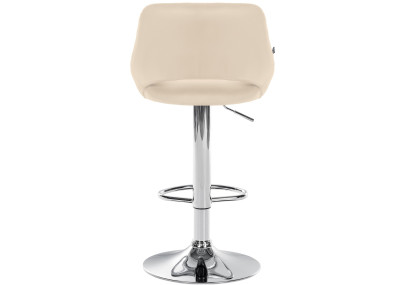 Conjunto de 2 banquetas de bar Milet em couro sintético, cor creme.