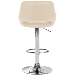 Conjunto de 2 banquetas de bar Milet em couro sintético, cor creme.