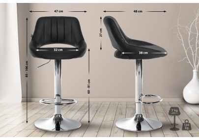 Set di 2 sgabelli da bar Milet in similpelle C nero