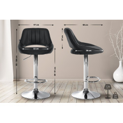 Ensemble de 2 tabourets de bar Milet, similicuir C noir