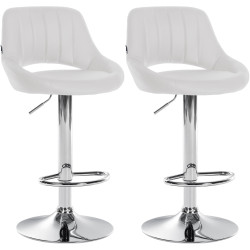 Set di 2 sgabelli da bar Milet in similpelle C bianco