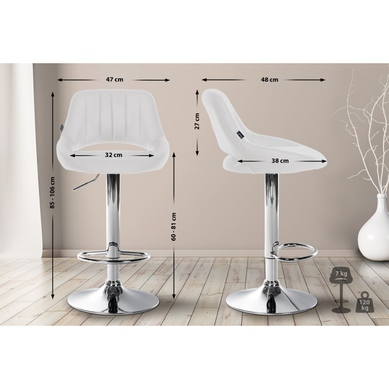 Set di 2 sgabelli da bar Milet in similpelle C bianco