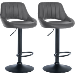 Set di 2 sgabelli da bar Milet, similpelle, grigio B