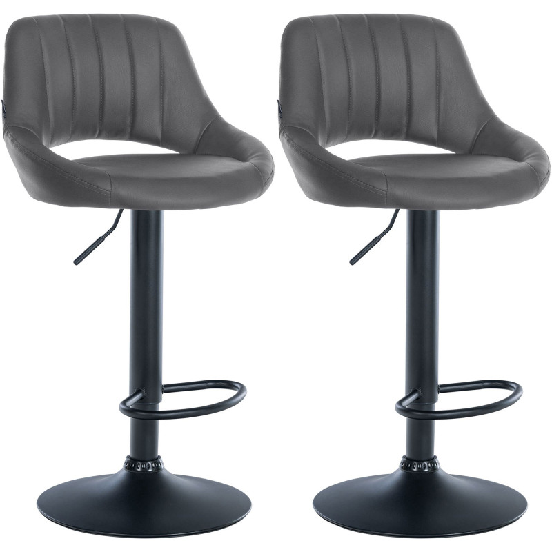 Set di 2 sgabelli da bar Milet, similpelle, grigio B