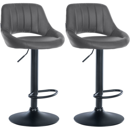 Set di 2 sgabelli da bar Milet, similpelle, grigio B
