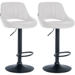 Set di 2 sgabelli da bar Milet, similpelle, bianco