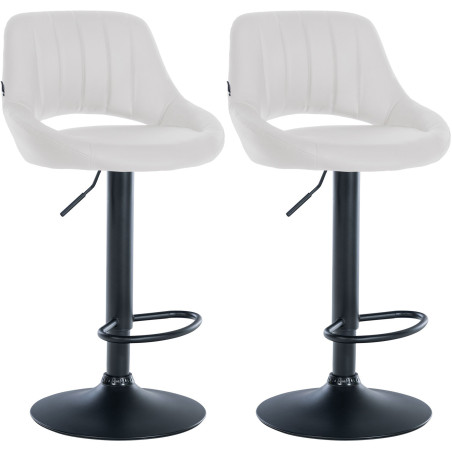 Juego de 2 taburetes de bar Milet, de piel sintética, blancos