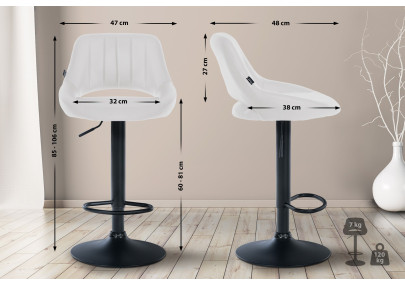 Conjunto de 2 banquetas Milet, em couro sintético, brancas.