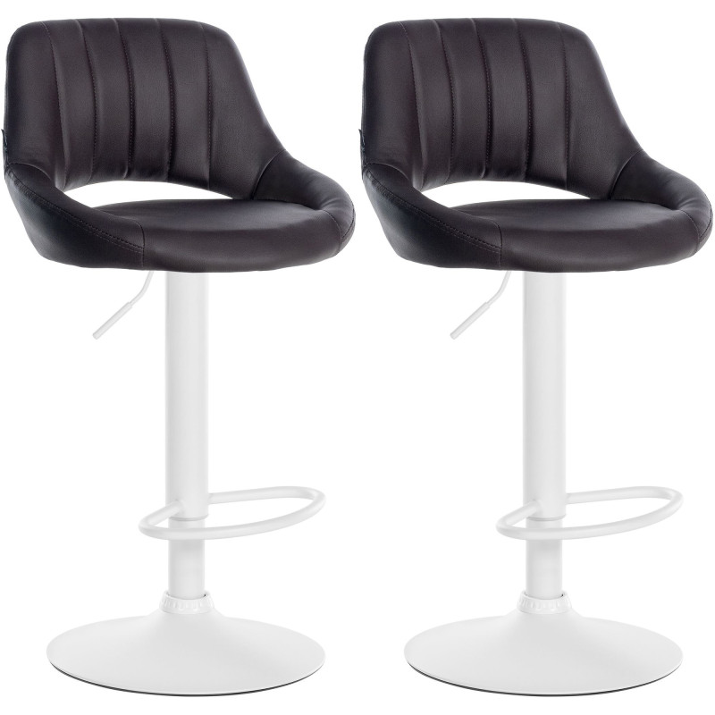 Ensemble de 2 tabourets de bar Milet, en similicuir W brun