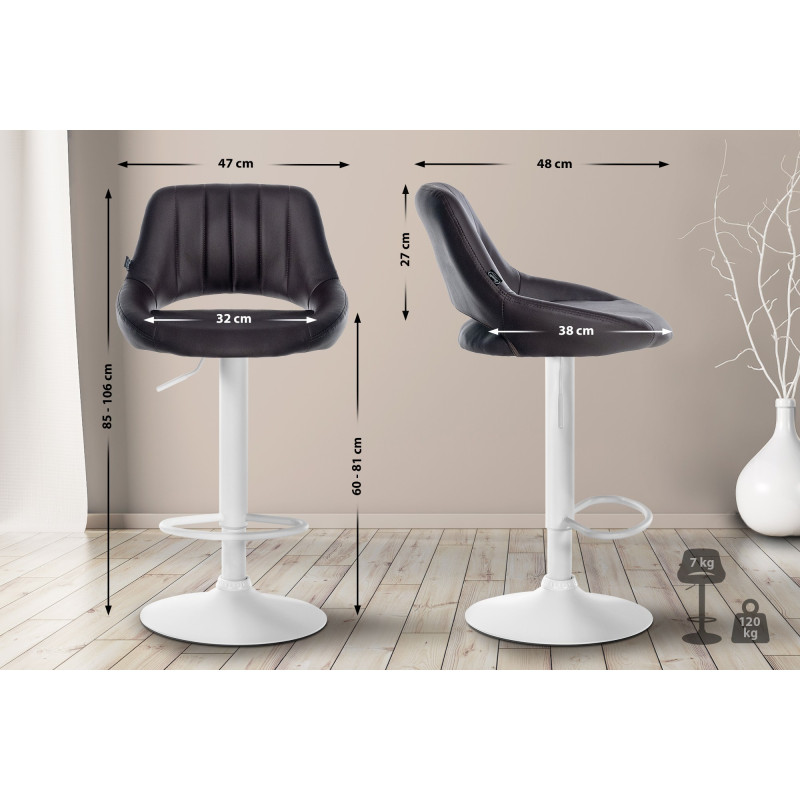 Set di 2 sgabelli da bar Milet, similpelle, marrone