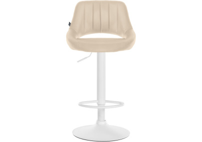 Conjunto de 2 banquetas de bar Milet, em couro sintético, cor creme.