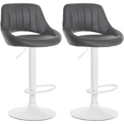 Set di 2 sgabelli da bar Milet, similpelle, grigio