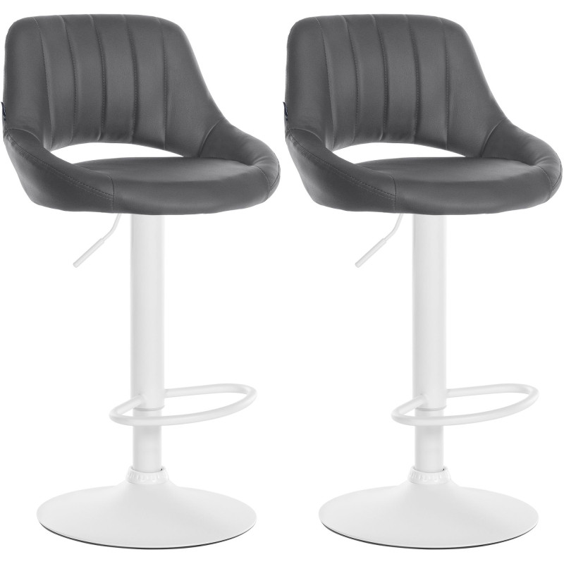 Set di 2 sgabelli da bar Milet, similpelle, grigio