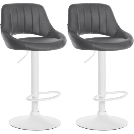 Set di 2 sgabelli da bar Milet, similpelle, grigio
