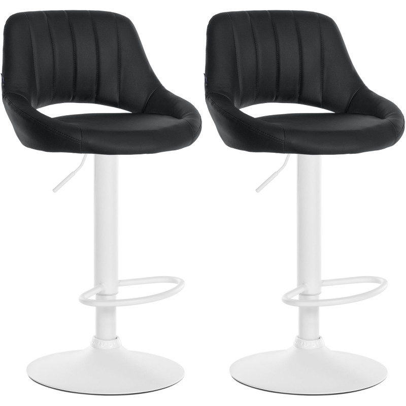 Lot de 2 tabourets de bar Milet, similicuir, noir