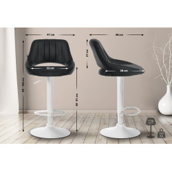 Ensemble de 2 tabourets de bar Milet, en similicuir W noir