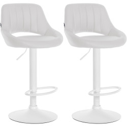 Set di 2 sgabelli da bar Milet in similpelle W bianco