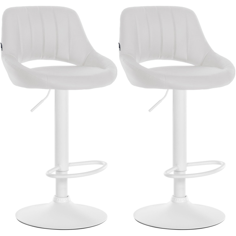 Set di 2 sgabelli da bar Milet in similpelle W bianco