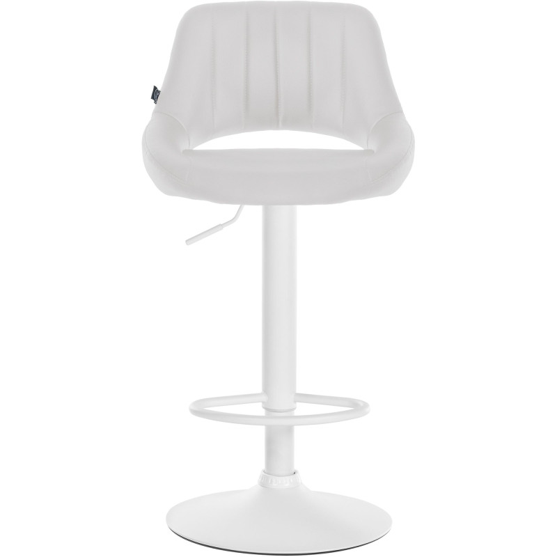 Juego de 2 taburetes de bar Milet de piel sintética blanca