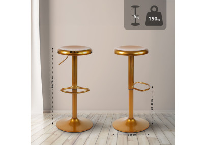 Tabouret de bar doré Williston