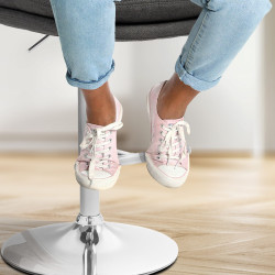 Ensemble de 2 tabourets de bar Damar, tissu, chrome gris foncé