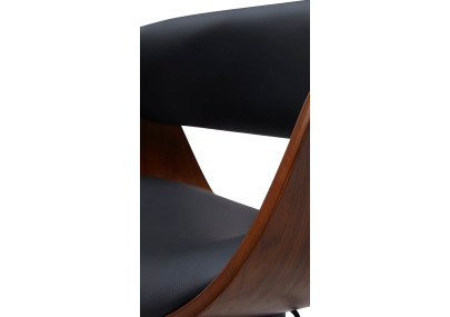 Conjunto de 2 banquetas Portmore, em couro sintético, cor nogueira/preto