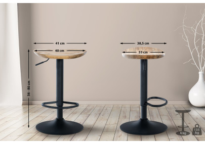 Ensemble de 4 tabourets de bar Skelde natura