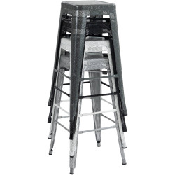 Ensemble de 4 tabourets de bar Fletcher, noirs