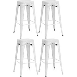 Ensemble de 4 tabourets de bar Fletcher, blancs