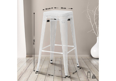 Set di 4 sgabelli da bar Fletcher, bianchi