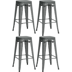 Set di 4 sgabelli da bar Fletcher, grigi