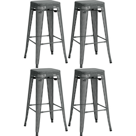 Ensemble de 4 tabourets de bar Fletcher gris