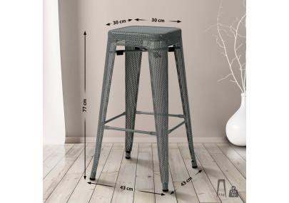 Conjunto de 4 banquetas de bar Fletcher, cinza