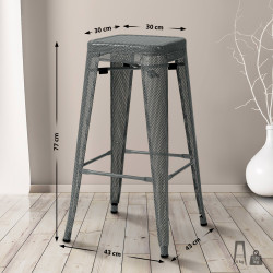 Ensemble de 4 tabourets de bar Fletcher gris