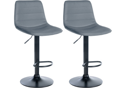 Set di 2 sgabelli da bar Lex in similpelle B grigio