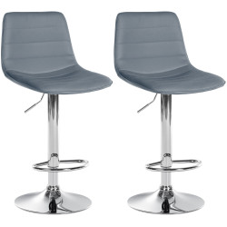 Ensemble de 2 tabourets de bar Lex en similicuir C gris