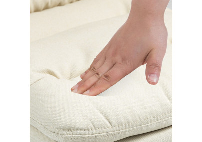 Lot de 2 tabourets de bar en tissu Damar blanc crème