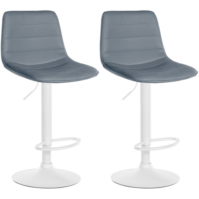 Ensemble de 2 tabourets de bar Lex en similicuir W gris