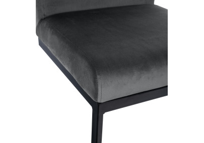 Tabouret de bar Hopewell en velours gris foncé B