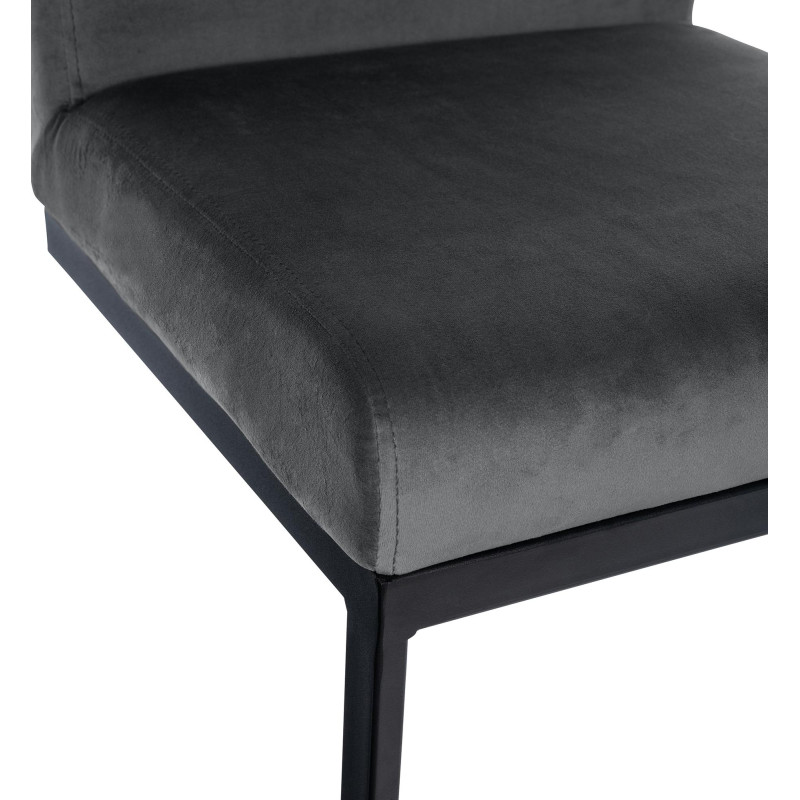 Tabouret de bar Hopewell en velours gris foncé B
