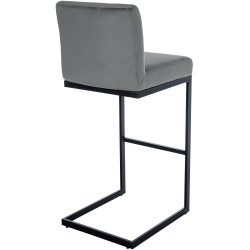 Tabouret de bar Hopewell en velours gris foncé B